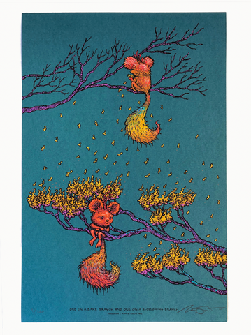 One On A Bare Branch and One On A Blossoming Branch